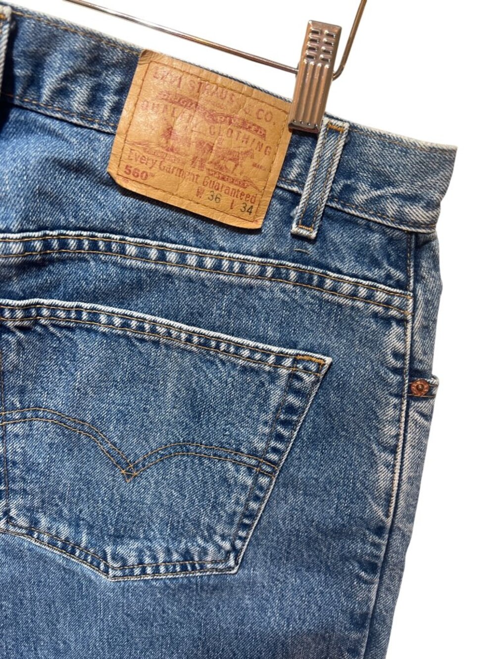 Levis 560 Blue Relaxed Fit Tapered Leg Jeans Vintage Y2K 2002 Mens 36x30